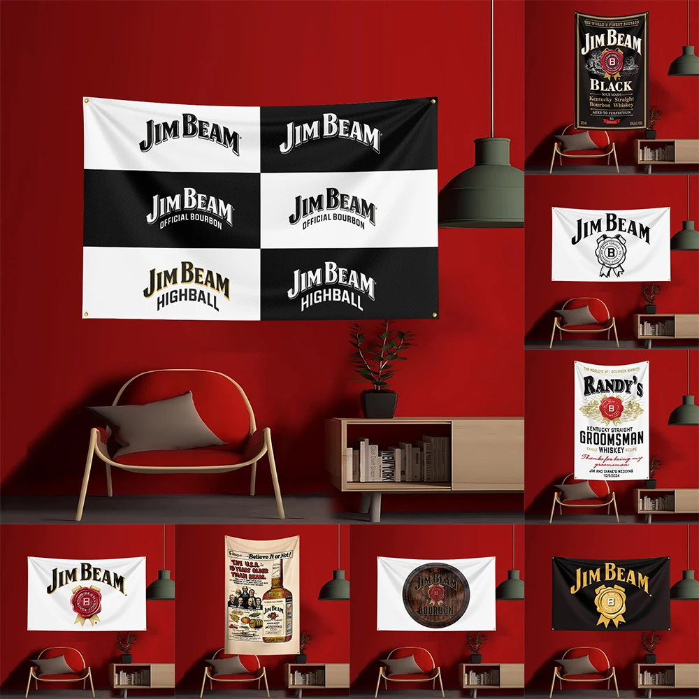 Wine Beer Rum - Drapeau imprimé en polyester 90x150cm Whisky-J-jim,