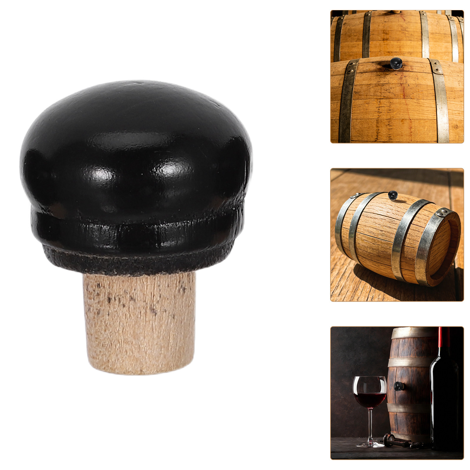 Wine Beer Rum - Lot de 4 bouchons en liège