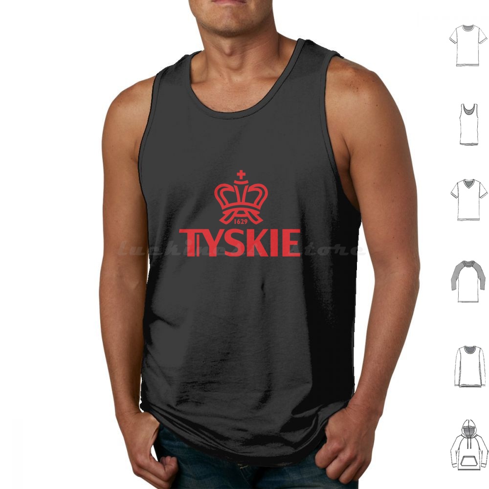 Wine Beer Rum - Débardeurs Tyskie en coton imprimé –