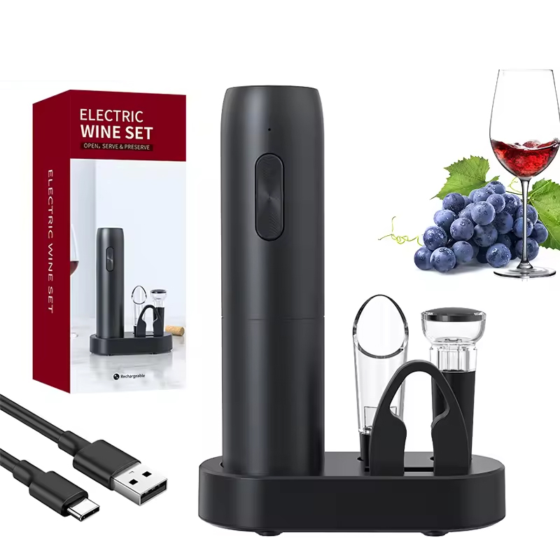 Wine Opener Electric - Ensemble d'ouvre-bouteille électrique 4 en 1,
