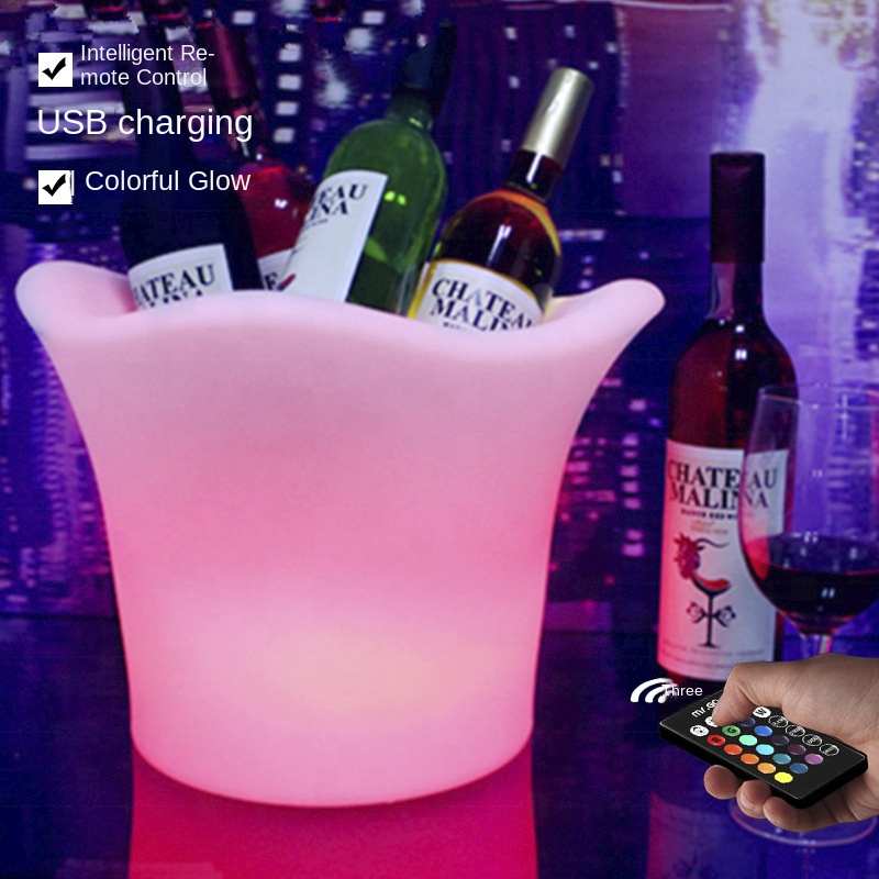 Wine Beer Cooler Direct - Seau à glace lumineux LED Anti-chute,