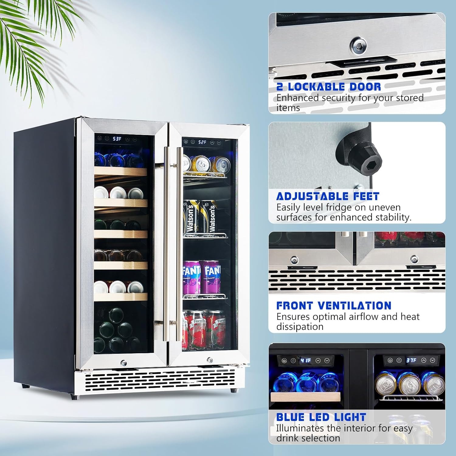 Beer Wine Zone - Refroidisseur de boissons à double zone