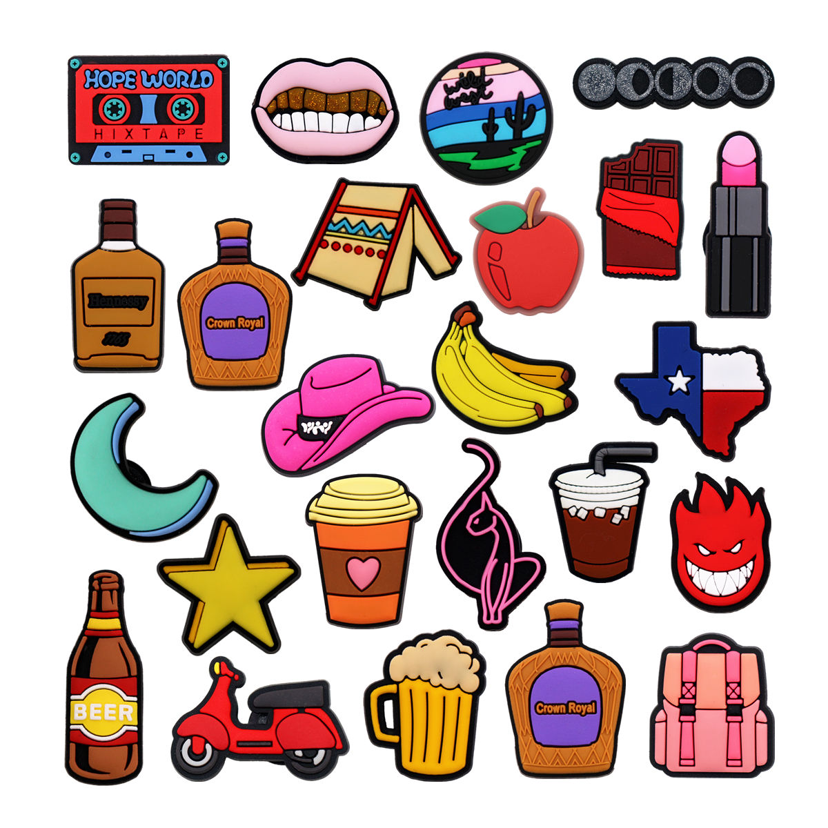 Wine X Beer - 1 pièce Breloques fantaisie pour chaussures,