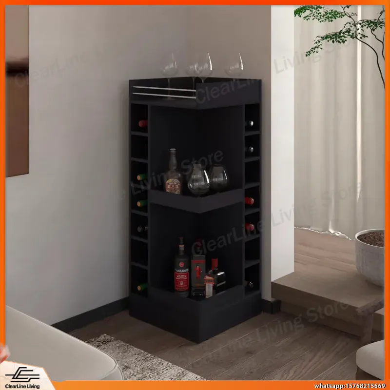 Meuble de bar d'angle noir ave - Wine Beer Rum avis et prix