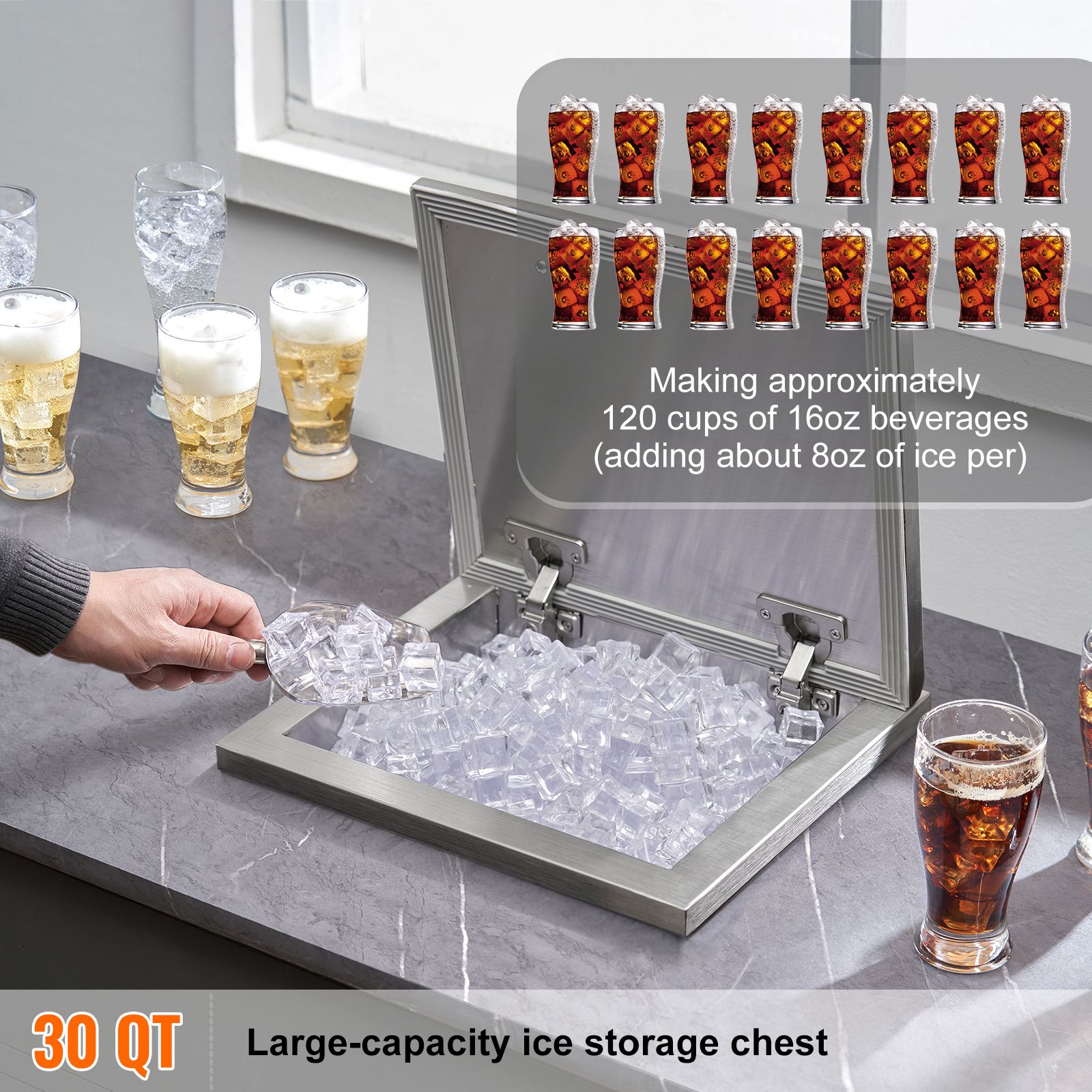 Glacière à glace en acier inox - Wine X Beer avis et prix